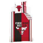 Patalynės komplektas „Chicago Bulls“. Vaikiška patalynė, 140x200 cm. Juoda ir raudona patalynė su nba klubo "chicago bulls" logotipu.
