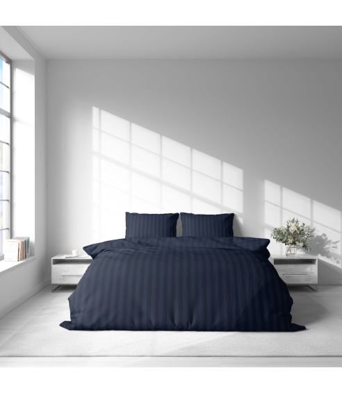 Patalynės komplektas „Dark Blue Stripes“. Patalynės komplektai 140x200