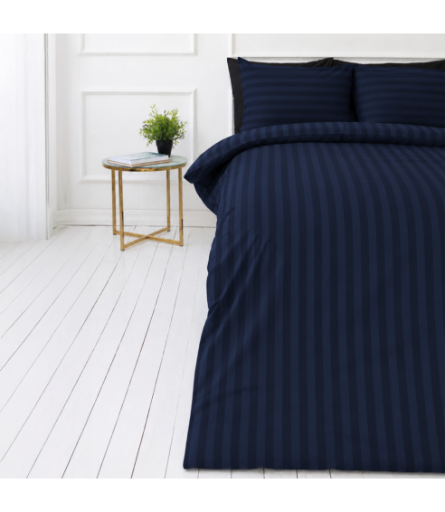 Patalynės komplektas „Dark Blue Stripes“. Patalynė viešbučiams