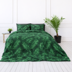 Patalynės komplektas „Fern“. Patalynė su augalais, 140x200 cm, 150x200 cm, 160x200 cm, 180x200 cm, 200x200 cm, 200x220 cm. Patalynės komplektas su ryškiu paparčio raštu tamsiai žaliame fone Patalynės komplektas „Fern“. Patalynė su augalais, 140x200 cm, 150x200 cm, 160x200 cm, 180x200 cm, 200x200 cm, 200x220 cm. Patalynės komplektas su ryškiu paparčio raštu tamsiai žaliame fone