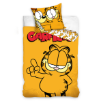 Patalynės komplektas „Garfield“. Vaikiška patalynė, 140x200 cm. Oranžinė "garfield" temos patalynė su dideliu "garfield" dizainu.