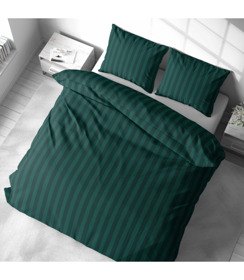 Patalynės komplektas „Green Stripes“. Patalynės komplektai 140x200