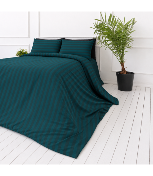Patalynės komplektas „Green Stripes“. Patalynė viešbučiams