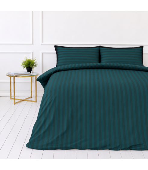 Patalynės komplektas „Green Stripes“. Patalynė viešbučiams