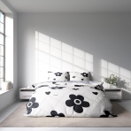 Patalynės komplektas „Black Flowers“. Patalynės komplektai 140x200, 140x200 cm, 150x200 cm, 160x200 cm, 180x200 cm, 200x200 cm, 200x220 cm