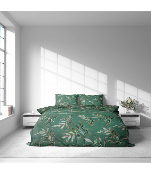 Patalynės komplektas „Jade Leaves“. Medvilninė patalynė
