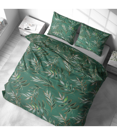 Patalynės komplektas „Jade Leaves“. Medvilninė patalynė