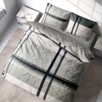 Patalynės komplektas „Lane Luxe“. Patalynės komplektai 140x200, 140x200 cm. Šiuolaikinis patalynės dizainas su susikertančiais tinklelio raštais ir leopardo rašto atspalviu