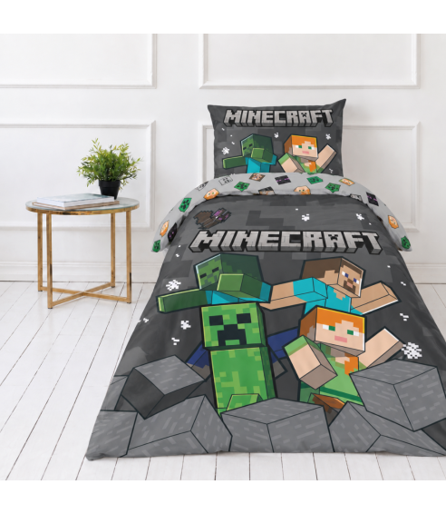 Patalynės komplektas „Minecraft“. Medvilninė patalynė