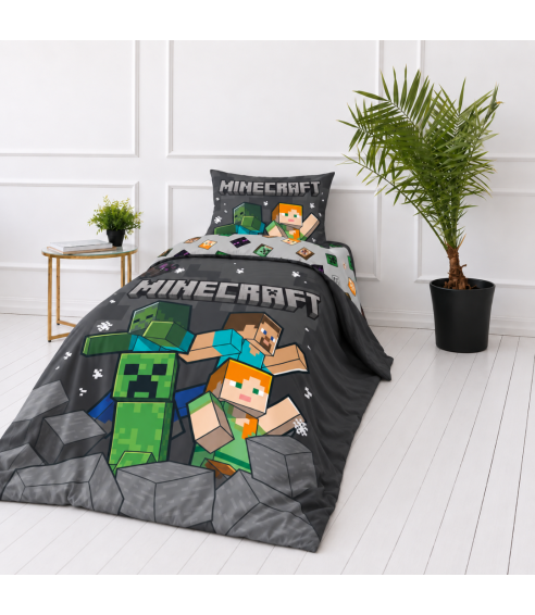 Patalynės komplektas „Minecraft“. Medvilninė patalynė