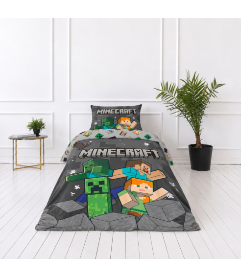 Patalynės komplektas „Minecraft“. Medvilninė patalynė
