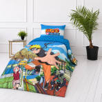 Patalynės komplektas „Naruto“. Medvilninė patalynė, 135x200 cm. Mėlynas pagalvės užvalkalas su balta juosta ir spalvingu „naruto shippuden“ užrašu. Patalynės komplektas „Naruto“. Medvilninė patalynė, 135x200 cm. Mėlynas pagalvės užvalkalas su balta juosta ir spalvingu „naruto shippuden“ užrašu.