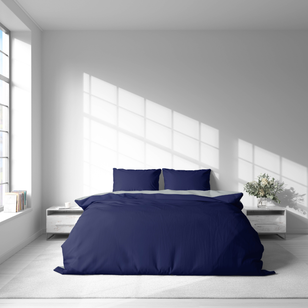 Patalynės komplektas „Navy Harbor“. Mėlyna patalynė, 140x200 cm, 150x200 cm, 160x200 cm, 180x200 cm, 200x200 cm, 200x220 cm, 220x240 cm