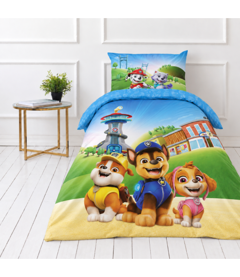 Patalynės komplektas „Paw Patrol Blue“. Medvilninė patalynė