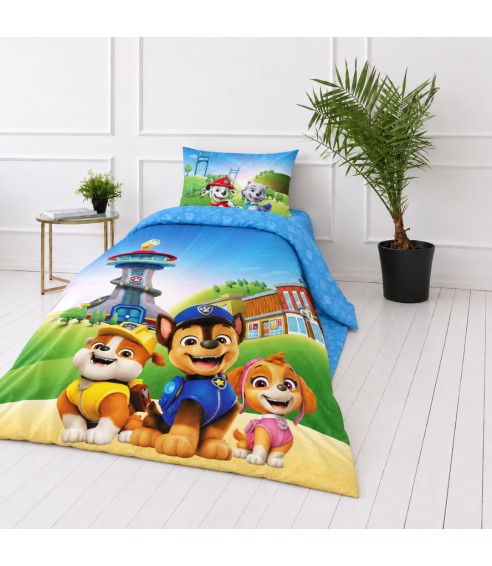 Patalynės komplektas „Paw Patrol Blue“. Medvilninė patalynė