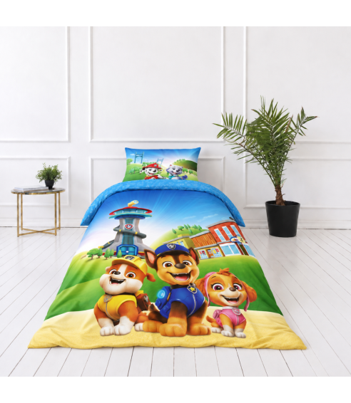 Patalynės komplektas „Paw Patrol Blue“. Medvilninė patalynė