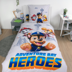 Patalynės komplektas „Paw Patrol“. Vaikiška patalynė, 135x200 cm. Pilkas dizainas su čeisu, maršalu, skaj ir mėlynais akcentais. Patalynės komplektas „Paw Patrol“. Vaikiška patalynė, 135x200 cm. Pilkas dizainas su čeisu, maršalu, skaj ir mėlynais akcentais.