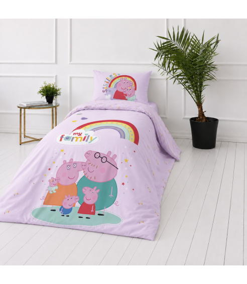 Patalynės komplektas „Peppa Pig“. Medvilninė patalynė
