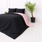 Patalynės komplektas „Pink Panther“. Rožinė patalynė, 140x200 cm, 150x200 cm, 160x200 cm, 180x200 cm, 200x200 cm, 200x220 cm, 220x240 cm. Modernus dvipusis patalynės komplektas juoda su rožiniu akcentu.