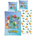 Patalynės komplektas „Pokemon“. Vaikiška patalynė, 135x200 cm. Žydras pokémon patalynės komplektas su spalvingais bulbasaur, charmander ir squirtle personažais. Patalynės komplektas „Pokemon“. Vaikiška patalynė, 135x200 cm. Žydras pokémon patalynės komplektas su spalvingais bulbasaur, charmander ir squirtle personažais.