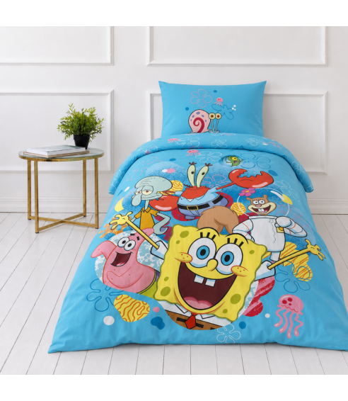 Patalynės komplektas „SpongeBob SquarePants“. Medvilninė patalynė