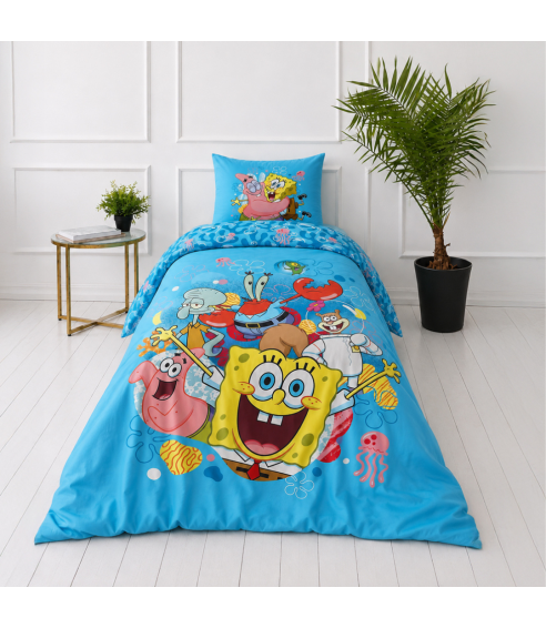Patalynės komplektas „SpongeBob SquarePants“. Medvilninė patalynė