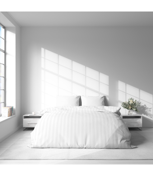 Patalynės komplektas „White Stripes“. Patalynė viešbučiams