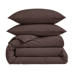 Perkelio patalynės komplektas „Brown Percale“. Patalynės komplektai 150x200, 140x200 cm, 150x200 cm, 160x200 cm, 180x200 cm, 200x200 cm, 200x220 cm, 220x240 cm. Vienspalvis tamsiai rudas patalynės komplektas be raštų.
