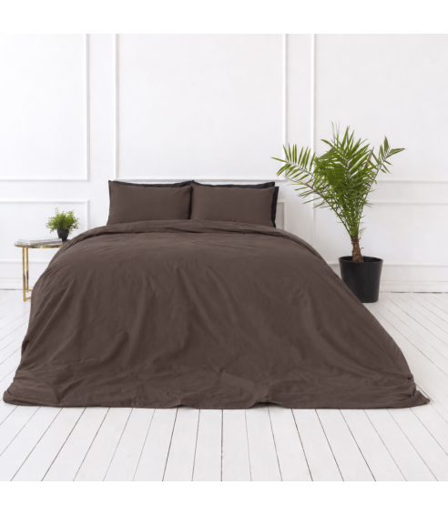 Perkelio patalynės komplektas „Brown Percale“. Perkelio patalynė