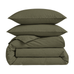 Perkelio patalynės komplektas „Moss Green Percale“. Patalynės komplektai 150x200, 140x200 cm, 150x200 cm, 160x200 cm, 180x200 cm, 200x200 cm, 200x220 cm, 220x240 cm. Vienspalvis alyvuogių žalios spalvos patalynės komplektas be raštų.