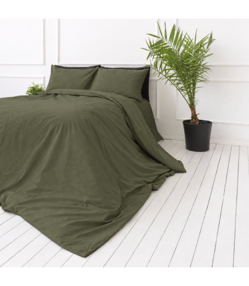 Perkelio patalynės komplektas „Moss Green Percale“. Perkelio patalynė