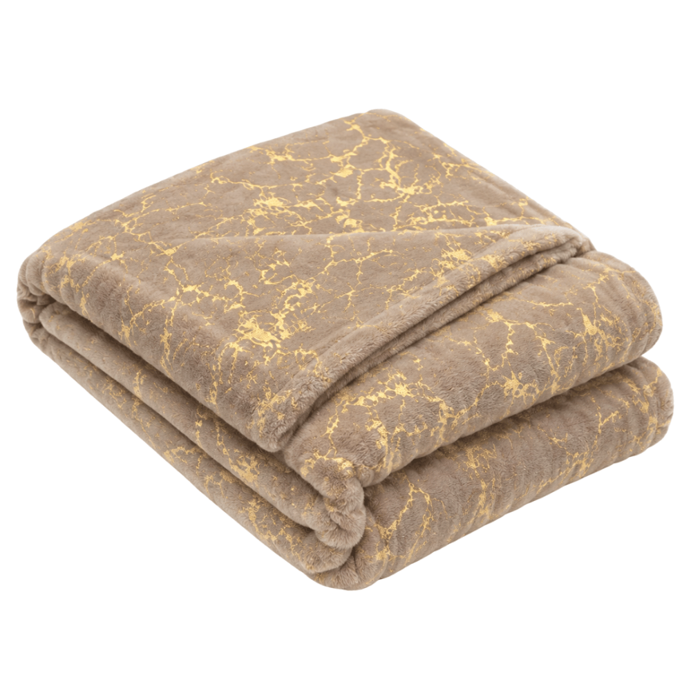 Pledas „Gilded Brown fleece blanket“. Pledai, 200x220 cm. Smėlio spalvos pledas su ryškiu auksiniu marmuriniu gyslų raštu. Pledas „Gilded Brown fleece blanket“. Pledai, 200x220 cm. Smėlio spalvos pledas su ryškiu auksiniu marmuriniu gyslų raštu.