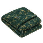 Pledas „Gilded Green fleece blanket“. Pledai, 200x220 cm. Tamsiai žalias pledas su ryškiu auksiniu marmuriniu gyslų raštu. Pledas „Gilded Green fleece blanket“. Pledai, 200x220 cm. Tamsiai žalias pledas su ryškiu auksiniu marmuriniu gyslų raštu.