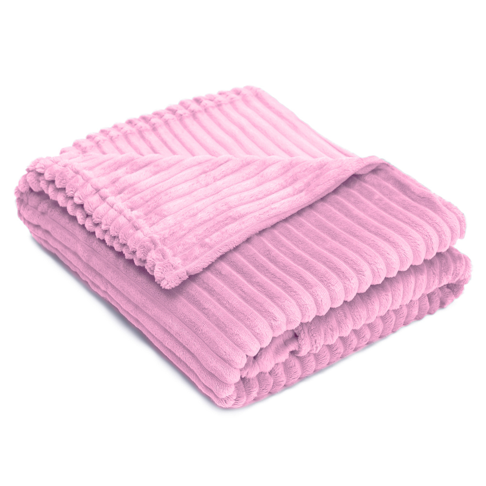 Pledas „Marshmallow Lily fleece blanket“. Pledai, 200x220 cm. Švelnus rožinis pledas su violetiniu atspalviu