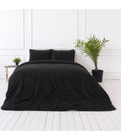 Pliušo patalynė „Minky Black“. Patalynės komplektai 200x220