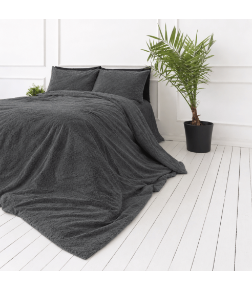 Pliušo patalynė „Minky Dark Grey“. Patalynės komplektai 200x220