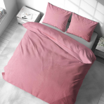 Pliušo patalynė „Minky Rose Solid“. Patalynės komplektai 200x220, 200x220 cm. Rožinė patalynė su švelnia, rausva natūra