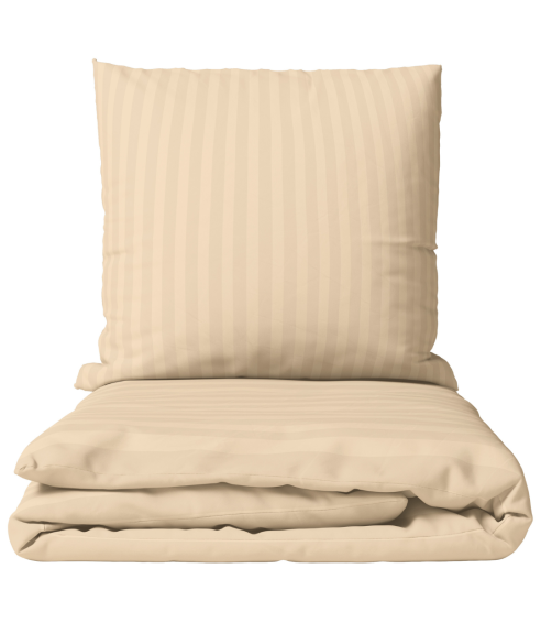 Premium satino patalynės komplektas „Champagne Stripe Sateen“. Satino patalynė