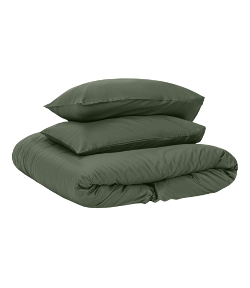 Premium satino patalynės komplektas „Dark green“. Satino patalynė