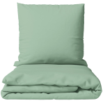 Premium satino patalynės komplektas „Eucalyptus“. Patalynės komplektai 150x200, 100x140 cm, 140x200 cm, 150x200 cm, 160x200 cm, 180x200 cm, 200x200 cm, 200x220 cm, 220x240 cm. Šviesiai žalios spalvos minimalistinio dizaino patalynės komplektas