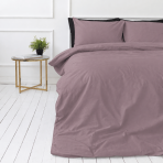 Premium satino patalynės komplektas „Grape sateen“. Mako satino patalynė, 140x200 cm, 150x200 cm, 160x200 cm, 180x200 cm, 200x200 cm, 200x220 cm, 220x240 cm. Rožinio mauve atspalvio patalynė su subtiliu ir elegantišku vaizdu
