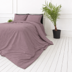 Premium satino patalynės komplektas „Grape sateen“. Mako satino patalynė, 140x200 cm, 150x200 cm, 160x200 cm, 180x200 cm, 200x200 cm, 200x220 cm, 220x240 cm. Vienspalvis rausvo atspalvio patalynės komplektas su švelniu dizainu