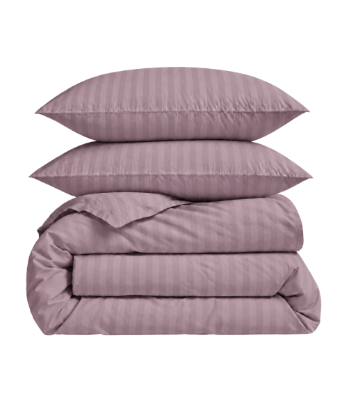 Premium satino patalynės komplektas „Grape Stripe Sateen“. Satino patalynė