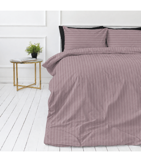Premium satino patalynės komplektas „Grape Stripe Sateen“. Satino patalynė