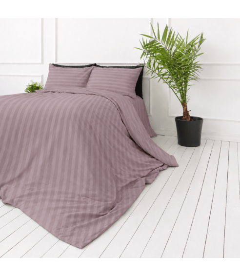 Premium satino patalynės komplektas „Grape Stripe Sateen“. Satino patalynė