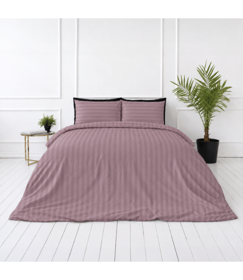 Premium satino patalynės komplektas „Grape Stripe Sateen“. Satino patalynė