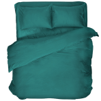 Premium satino patalynės komplektas „Green Satin“. Satino patalynė, 140x200 cm, 200x200 cm, 200x220 cm. Gilios žalios spalvos patalynės komplektas su minimalistiniu dizainu, suteikiantis elegancijos ir ramybės.