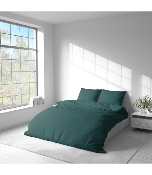 Premium satino patalynės komplektas „Green Satin“. Satino patalynė