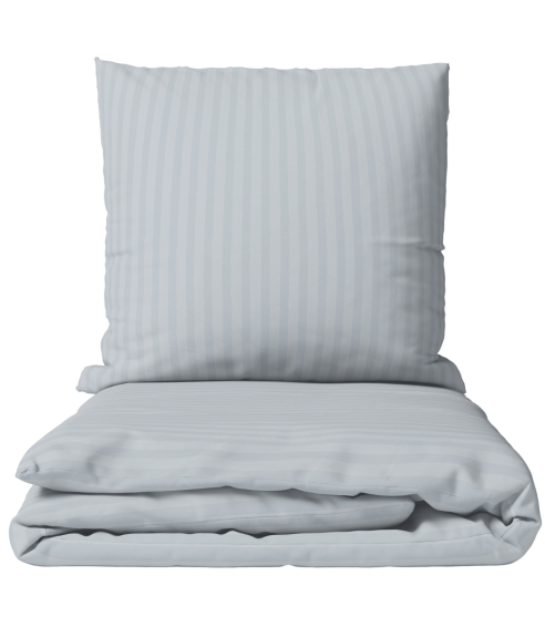 Premium satino patalynės komplektas „Light Gray Stripe Satin“. Satino patalynė