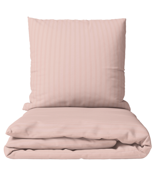 Premium satino patalynės komplektas „Peachy Stripe Satin“. Satino patalynė